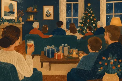 Happy Family Gathering in Cozy Living Room