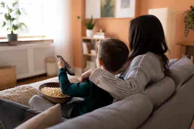 Happy Family Evening in Cozy Living Room