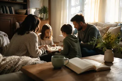 Happy Family in Cozy Living Room