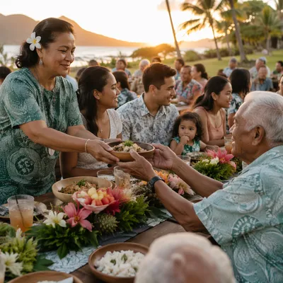 Sunset Community Feast in Coastal Park