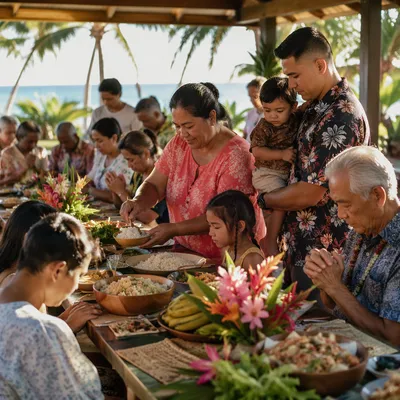 Hawaiian Family Feast in Coastal Pavilion