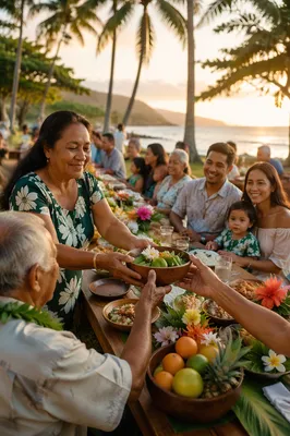 Tropical Sunset Community Feast by the Coast