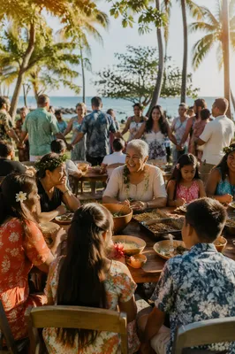 Hawaiian Families Gathering at Tropical Park
