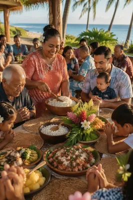 Hawaiian Family Feast in Coastal Pavilion