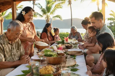 Hawaiian Family Feast in Coastal Pavilion