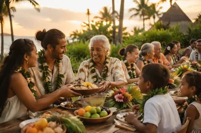 Tropical Family Feast at Sunset Garden