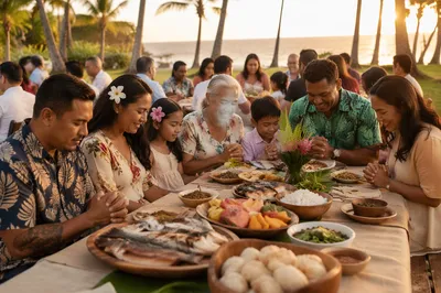 Tropical Sunset Community Feast by the Coast
