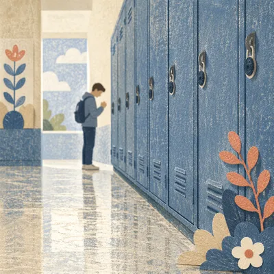 Student Prayer by School Lockers