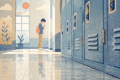 Student Prayer by School Lockers
