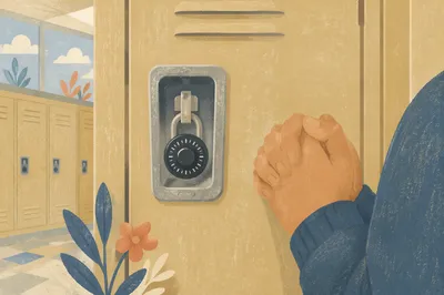 High School Student Prayer by Locker