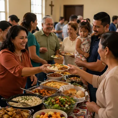 Joyful Community Potluck in Fellowship Hall