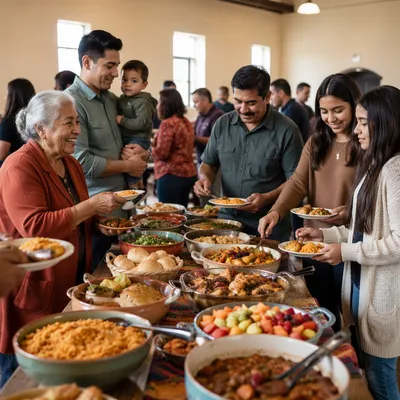 Community Potluck in Bright Fellowship Hall