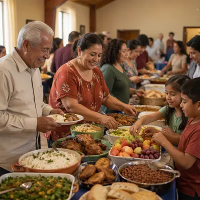 Community Potluck in Bright Fellowship Hall