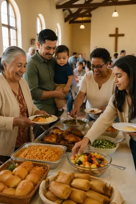 Church Fellowship Hall Potluck Gathering