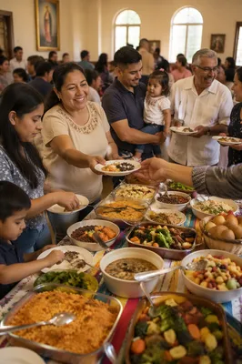 Joyful Community Potluck in Fellowship Hall