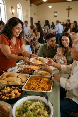 Hispanic Community Potluck in Bright Hall