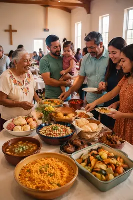 Community Potluck in Bright Fellowship Hall
