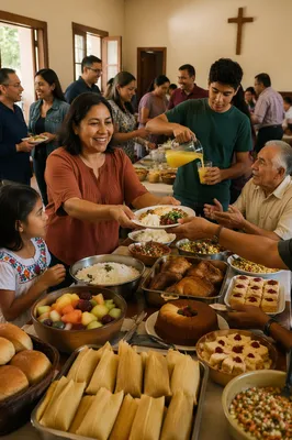 Joyful Community Potluck in Fellowship Hall