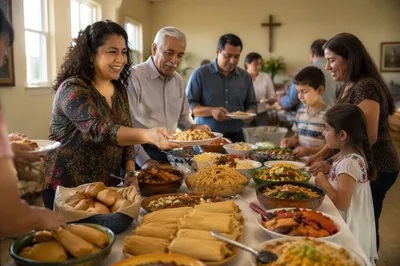 Community Potluck in Bright Fellowship Hall