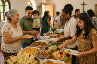 Church Fellowship Hall Potluck Gathering