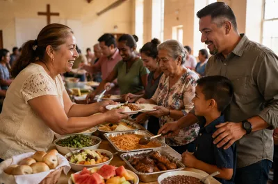 Church Fellowship Hall Potluck Gathering