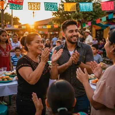 Joyful Family Festival in Neighborhood Plaza
