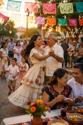 Joyful Community Festival in Sunlit Plaza