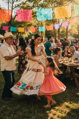 Joyful Hispanic Community Festival in Park