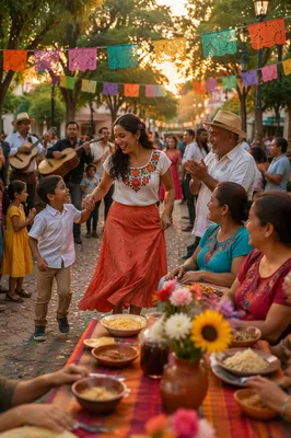 Joyful Family Festival in Neighborhood Plaza