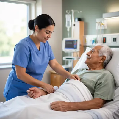 Compassionate Nurse Reassuring Elderly Patient