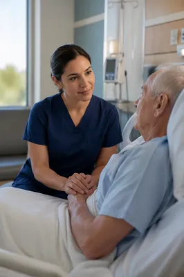 Compassionate Nurse with Elderly Patient