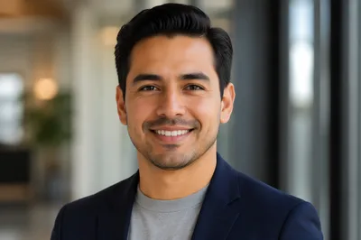 Approachable Hispanic Professional Office Headshot Portrait