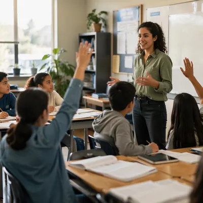 Teacher Leading Engaged Classroom Discussion