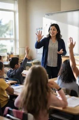 Teacher Leading Engaged Classroom Discussion