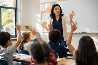 Teacher Leading Engaged Classroom Discussion