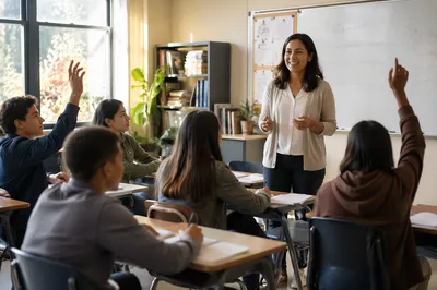 Teacher Leading Engaged Classroom Discussion