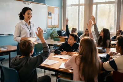Teacher Leading Engaged Classroom Discussion