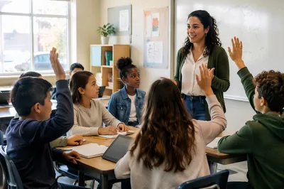 Teacher Leading Engaged Classroom Discussion