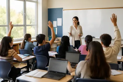 Teacher Leading Engaged Classroom Discussion