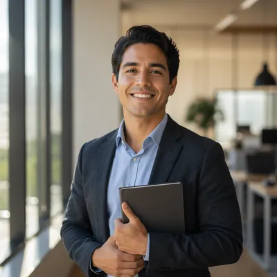 Young Professional Portrait in Modern Office