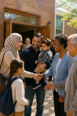 Family Welcomed Outside Neighborhood Church