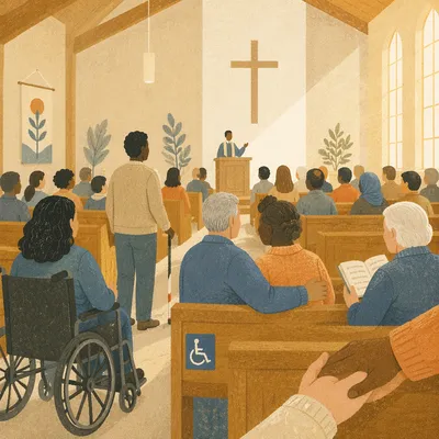 Inclusive Church Service with Diverse Abilities