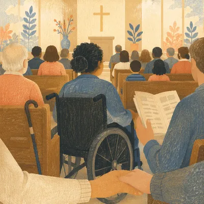 Inclusive Church Service with Diverse Abilities