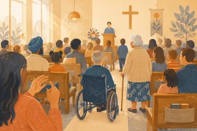Inclusive Church Service with Diverse Abilities