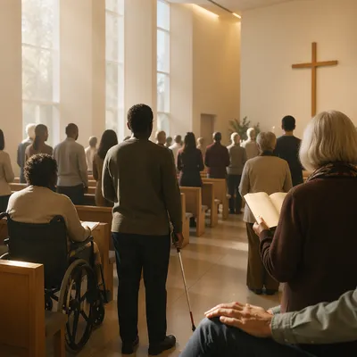 Inclusive Church Service with Diverse Abilities