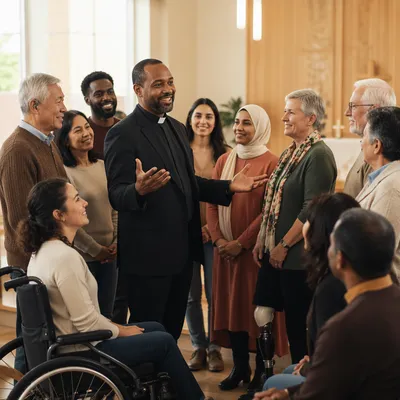 Inclusive Chapel Gathering with Diverse Adults