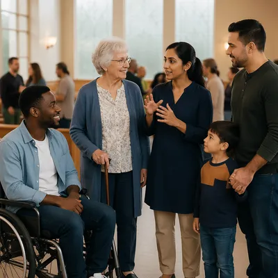 Inclusive Church Service with Diverse Abilities