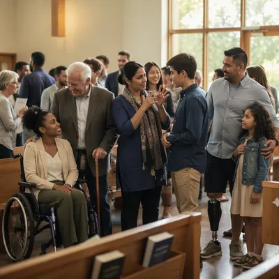 Inclusive Congregation Gathering in Bright Chapel