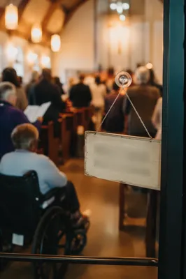 Welcome Sign at Inclusive Church Entrance