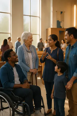 Inclusive Chapel Gathering With Diverse Worshippers